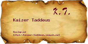 Kaizer Taddeus névjegykártya